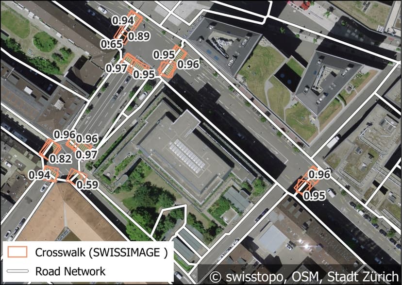 SWISSIMAGE: von YOLO-Polygonen zu Anteilen je Strassen-Segment