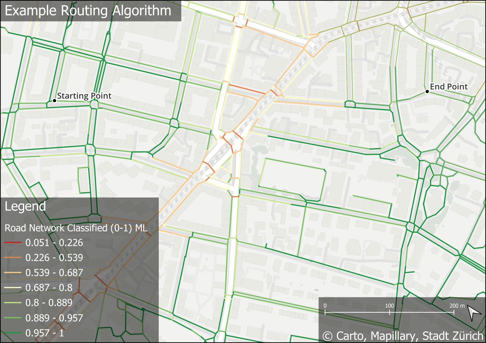 Schritt 1: Start- und Endpunkte im QGIS auswählen.